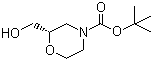 structure of CAS# 135065-71-3, (R)-N-Boc-2-Hydroxymethylmorpholine;(R)-2-Hydroxymethylmorpholine-4-carboxylic acid tert-butyl ester; 2-(Hydroxymethyl)morpholine-4-carboxylic acid (R)-tert-butyl ester