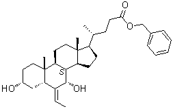 (3alpha,5beta,7alpha)-6-Ethylidene-3,7-dihydroxy-cholan-24-oic acid phenylmethyl ester molecular structure (CAS 1352328-67-6)