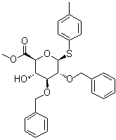 4-Methylphenyl 2,3-bis-O-(phenylmethyl)-1-thio-beta-D-glucopyranosiduronic acid methyl ester molecular structure (CAS 1352561-81-9)