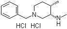 (3S,4S)-N,4-Dimethyl-1-(phenylmethyl)-3-piperidinamine hydrochloride (1:2) molecular structure (CAS 1354486-07-9)