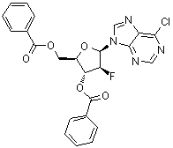 6-Chloro-9-(3,5-di-O-benzoyl-2-deoxy-2-fluoro-beta-D-arabinofuranosyl)-9H-purine molecular structure (CAS 135473-15-3)
