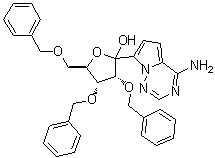 1-C-(4-Aminopyrrolo[2,1-f][1,2,4]triazin-7-yl)-2,3,5-tris-O-(phenylmethyl)-D-ribofuranose molecular structure (CAS 1355049-94-3)