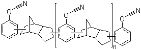 Dicyclopentadienylbisphenol cyanate ester molecular structure (CAS 135507-71-0)