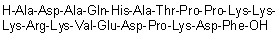 L-Alanyl-L-alpha-aspartyl-L-alanyl-L-glutaminyl-L-histidyl-L-alanyl-L-threonyl-L-prolyl-L-prolyl-L-lysyl-L-lysyl-L-lysyl-L-arginyl-L-lysyl-L-valyl-L-alpha-glutamyl-L-alpha-aspartyl-L-prolyl-L-lysyl-L-alpha-aspartyl-L-phenylalanine molecular structure (CAS 135546-44-0)