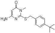 6-Amino-2-[[[4-(1,1-dimethylethyl)phenyl]methyl]thio]-3-methyl-4(3H)-pyrimidinone molecular structure (CAS 1356834-62-2)