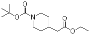 structure of CAS# 135716-09-5, tert-Butyl 4-(2-ethoxy-2-oxoethyl)piperidine-1-carboxylate;2-(1-tert-Butoxycarbonyl-4-piperidyl)acetic acid ethyl ester; 4-((Ethoxycarbonyl)methyl)piperidine-1-carboxylic acid tert-butyl ester