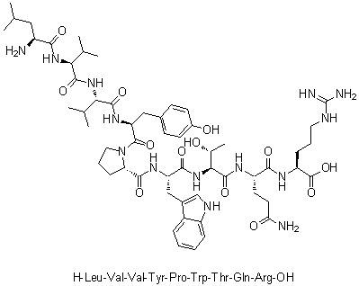 structure of CAS# 135861-77-7, L-Leucyl-L-valyl-L-valyl-L-tyrosyl-L-prolyl-L-tryptophyl-L-threonyl-L-glutaminyl-L-arginine;LVV-hemorphin-6