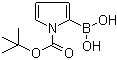 结构式 CAS# 135884-31-0, 1-Boc-吡咯-2-硼酸; 1-叔丁氧羰基-2-吡咯硼酸