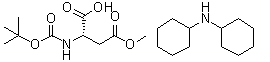 结构式 CAS# 135941-84-3, N-[叔丁氧羰基]-L-天冬氨酸 4-甲酯与N-环己基环己胺的化合物