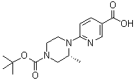(3R)-4-(5-Carboxy-2-pyridinyl)-3-methyl-1-piperazinecarboxylic acid 1-(1,1-dimethylethyl) ester molecular structure (CAS 1359658-38-0)