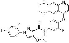 N-[4-[(6,7-Dimethoxy-4-quinolinyl)oxy]-3-fluorophenyl]-4-ethoxy-1-(4-fluoro-2-methylphenyl)-1H-pyrazole-3-carboxamide molecular structure (CAS 1361030-48-9)