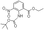 2-[叔丁氧羰基氨基]-3-硝基苯甲酸乙酯分子结构 (CAS 136285-65-9)