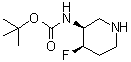 rel-N-[(3R,4S)-4-氟-3-哌啶基]氨基甲酸叔丁酯分子结构 (CAS 1363382-99-3)