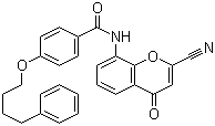 N-(2-Cyano-4-oxo-4H-1-benzopyran-8-yl)-4-(4-phenylbutoxy)benzamide molecular structure (CAS 136450-11-8)