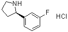 (2R)-2-(3-Fluorophenyl)pyrrolidine hydrochloride (1:1) molecular structure (CAS 1364890-61-8)