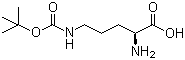 结构式 CAS# 13650-49-2, N'-叔丁氧羰基-L-鸟氨酸