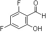 2,4-二氟-6-羟基苯甲醛分子结构 (CAS 136516-64-8)