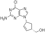 结构式 CAS# 136522-33-3, (1S,4R)-4-(2-氨基-6-氯-9H-嘌呤-9-基)-2-环戊烯-1-甲醇