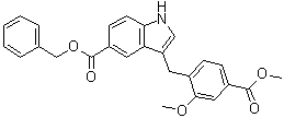 3-[[2-Methoxy-4-(methoxycarbonyl)phenyl]methyl]-1H-indole-5-carboxylic acid phenylmethyl ester molecular structure (CAS 136564-71-1)