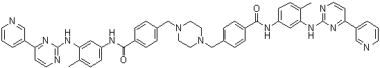 4,4'-[1,4-Piperazinediylbis(methylene)]bis[N-[4-methyl-3-[[4-(3-pyridinyl)-2-pyrimidinyl]amino]phenyl]benzamide] molecular structure (CAS 1365802-18-1)