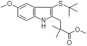 3-(tert-Butylthio)-5-methoxy-alpha,alpha-dimethyl-1H-indole-2-propanoic acid methyl ester molecular structure (CAS 136694-54-7)