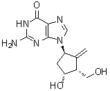 2-Amino-1,9-dihydro-9-[(1R,3R,4R)-4-hydroxy-3-(hydroxymethyl)-2-methylenecyclopentyl]-6H-purin-6-one molecular structure (CAS 1367369-76-3)