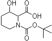 3-Hydroxy-1,2-piperidinedicarboxylic acid 1-(1,1-dimethylethyl) ester molecular structure (CAS 1367735-71-4)