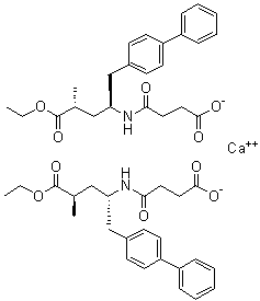 structure of CAS# 1369773-39-6, (alphaR,gammaS)-gamma-[(3-Carboxy-1-oxopropyl)amino]-alpha-methyl-[1,1'-biphenyl]-4-pentanoic acid 4-ethyl ester calcium salt (2:1);AHU-377 hemicalcium salt