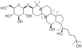 (3beta,12beta,20R)-12,20,25-Trihydroxydammaran-3-yl beta-D-glucopyranoside molecular structure (CAS 1370040-12-2)