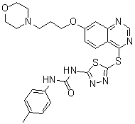 N-(4-Methylphenyl)-N'-[5-[[7-[3-(4-morpholinyl)propoxy]-4-quinazolinyl]thio]-1,3,4-thiadiazol-2-yl]urea molecular structure (CAS 1370256-78-2)