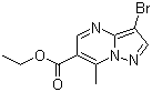 3-Bromo-7-methylpyrazolo[1,5-a]pyrimidine-6-carboxylic acid ethyl ester molecular structure (CAS 1370287-43-6)