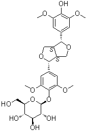 (-)-Syringaresinol-4-O-beta-D-glucopyranoside molecular structure (CAS 137038-13-2)