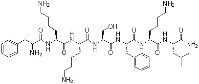 L-Phenylalanyl-L-lysyl-L-lysyl-L-seryl-L-phenylalanyl-L-lysyl-L-leucinamide molecular structure (CAS 137168-33-3)