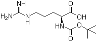 structure of CAS# 13726-76-6, N-Boc-L-arginine;(S)-2-tert-Butoxycarbonylamino-5-guanidinopentanoic acid