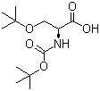 structure of CAS# 13734-38-8, Boc-O-tert-butyl-L-serine;Boc-Hser(Bzl)-OH; N-Boc-D-Serine(Benzyl Ether)