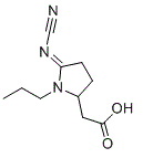 structure of CAS# 1373869-89-6, (E)-2-(5-(cyanoimino)-1-propylpyrrolidin-2-yl)acetic acid
