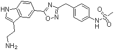 结构式 CAS# 137403-12-4, N-[4-[[5-[3-(2-氨基乙基)-1H-吲哚-5-基]-1,2,4-噁二唑-3-基]甲基]苯基]甲磺酰胺