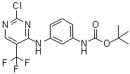 结构式 CAS# 1374507-23-9, N-[3-[[2-氯-5-(三氟甲基)-4-嘧啶基]氨基]苯基]氨基甲酸叔丁酯
