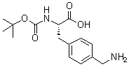 structure of CAS# 137452-49-4, 4-(Aminomethyl)-N-[(1,1-dimethylethoxy)carbonyl]-L-phenylalanine