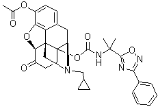 (5alpha)-3-(Acetyloxy)-17-(cyclopropylmethyl)-4,5-epoxy-14-[[[[1-methyl-1-(3-phenyl-1,2,4-oxadiazol-5-yl)ethyl]amino]carbonyl]oxy]morphinan-6-one molecular structure (CAS 1374774-70-5)