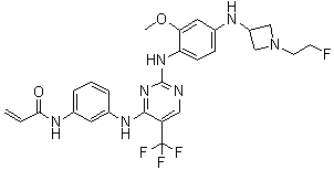 N-[3-[[2-[[4-[[1-(2-Fluoroethyl)-3-azetidinyl]amino]-2-methoxyphenyl]amino]-5-(trifluoromethyl)-4-pyrimidinyl]amino]phenyl]-2-propenamide molecular structure (CAS 1375465-09-0)