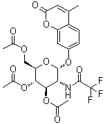 4-甲基-7-[[3,4,6-三-O-乙酰基-2-脱氧-2-[(三氟乙酰基)氨基]-alpha-D-吡喃葡萄糖基]氧基]-2H-1-苯并吡喃-2-酮分子结构 (CAS 137686-92-1)