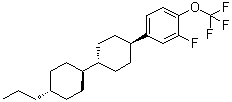 [trans(trans)]-2-Fluoro-4-(4'-propyl[1,1'-bicyclohexyl]-4-yl)-1-(trifluoromethoxy)benzene molecular structure (CAS 137810-19-6)