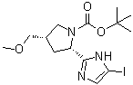 (2S,4S)-2-(5-Iodo-1H-imidazol-2-yl)-4-(methoxymethyl)-1-pyrrolidinecarboxylic acid 1,1-dimethylethyl ester molecular structure (CAS 1378391-86-6)