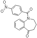 1,2,3,4-四氢-1-(4-硝基苯甲酰)-5H-1-苯并氮杂卓-5-酮分子结构 (CAS 137975-89-4)