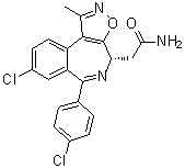 结构式 CAS# 1380087-86-4, (4S)-8-氯-6-(4-氯苯基)-1-甲基-4H-异恶唑并[5,4-d][2]苯并氮杂卓-4-乙酰胺