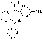 structure of CAS# 1380087-89-7, (4S)-6-(4-Chlorophenyl)-1-methyl-4H-isoxazolo[5,4-d][2]benzazepine-4-acetamide