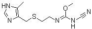 N-Cyano-N'-[2-[[(5-methyl-1H-imidazol-4-yl)methyl]thio]ethyl]carbamimidic acid methyl ester molecular structure (CAS 138035-55-9)