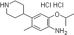 5-Methyl-2-(1-methylethoxy)-4-(4-piperidinyl)benzenamine hydrochloride (1:2) molecular structure (CAS 1380575-45-0)