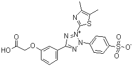 5-[3-(Carboxymethoxy)phenyl]-3-(4,5-dimethyl-2-thiazolyl)-2-(4-sulfophenyl)-2H-tetrazolium inner salt molecular structure (CAS 138169-43-4)